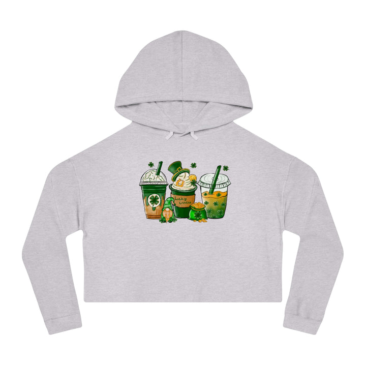 Coffee St Patricks Day Cropped Hoodie, St Patty's Day Sweatshirts, St. Patrick's Day Hoodies SheCustomDesigns