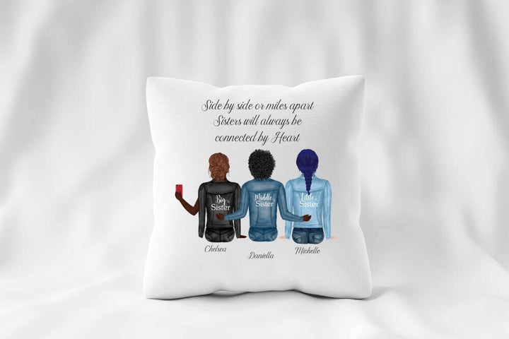 3 Best Friends Pillow Personalized, Birthday Gift For Bestie, Personalized Pillow Gift For Sister SheCustomDesigns