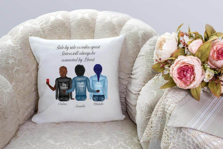 3 Best Friends Pillow Personalized, Birthday Gift For Bestie, Personalized Pillow Gift For Sister SheCustomDesigns