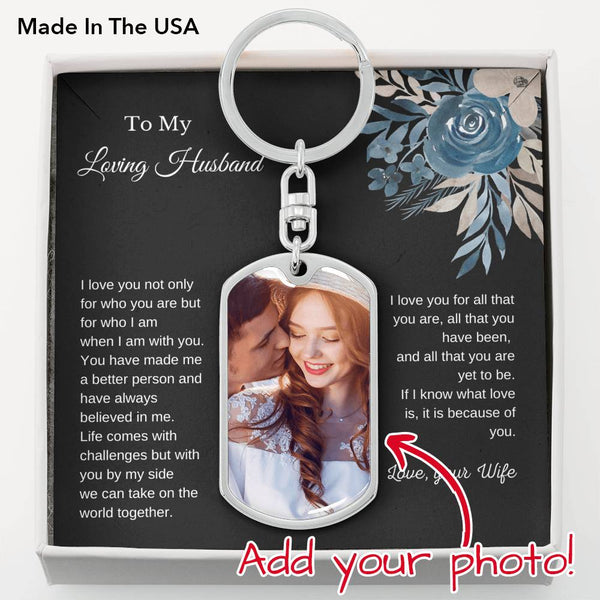 Gift For Husband On Anniversary, Gift For Husband On Birthday, Personalized Photo Keychain For Husband SheCustomDesigns