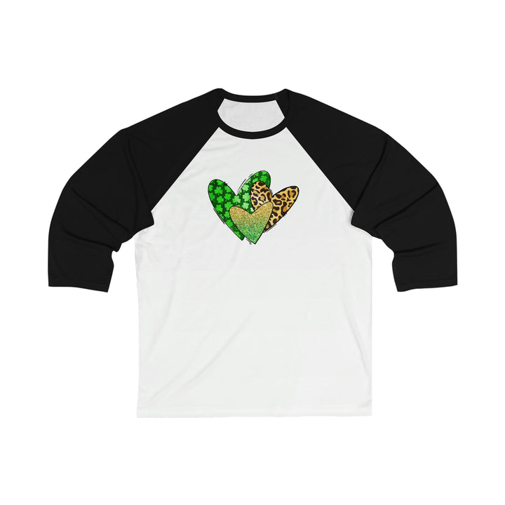 Hearts St Patrick's Day Tee Shirt, St Patrick's Day Baseball Jersey 3\4 Sleeve SheCustomDesigns