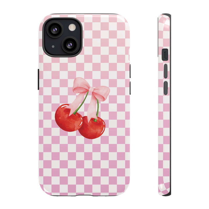 Coquette Phone Case iPhone, Cherry Phone Case with Bow