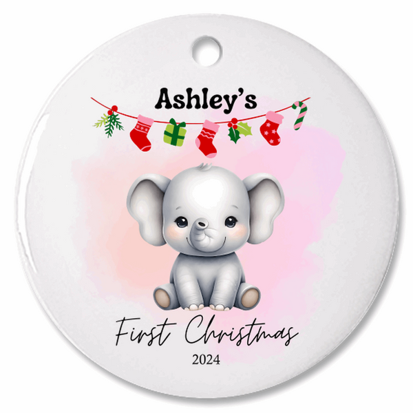 Babygirl First Christmas Personalized Ornament, Gift For New Mom