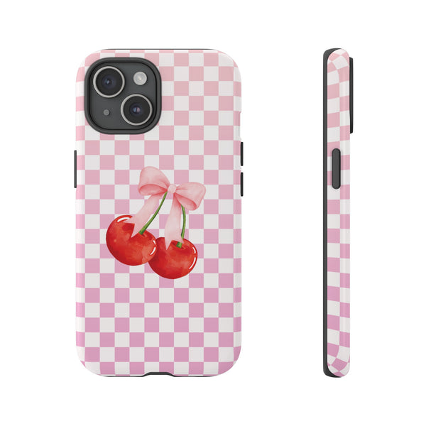 Coquette Phone Case iPhone, Cherry Phone Case with Bow