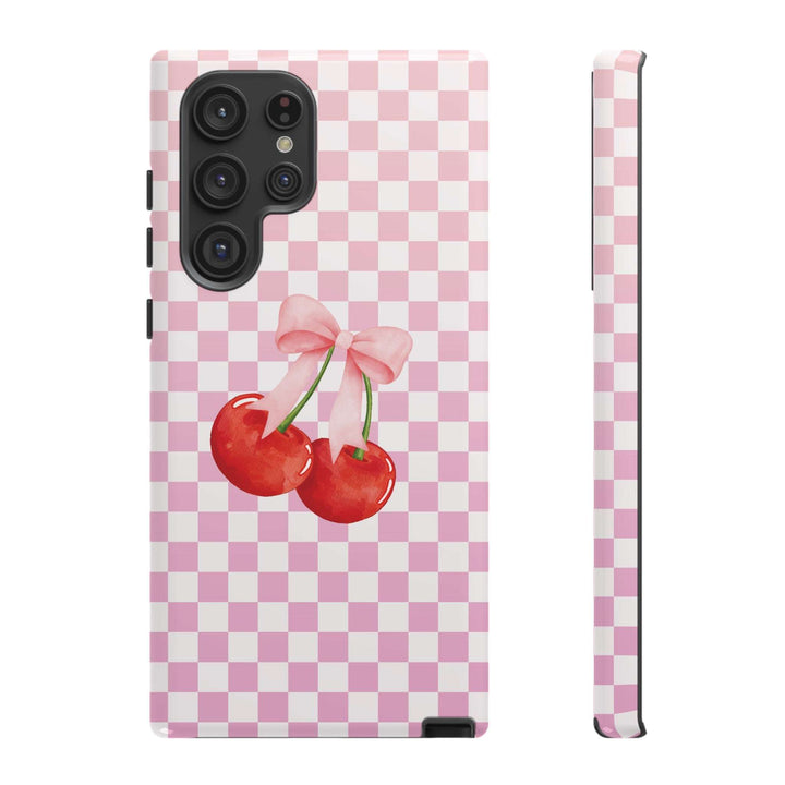 Coquette Phone Case iPhone, Cherry Phone Case with Bow