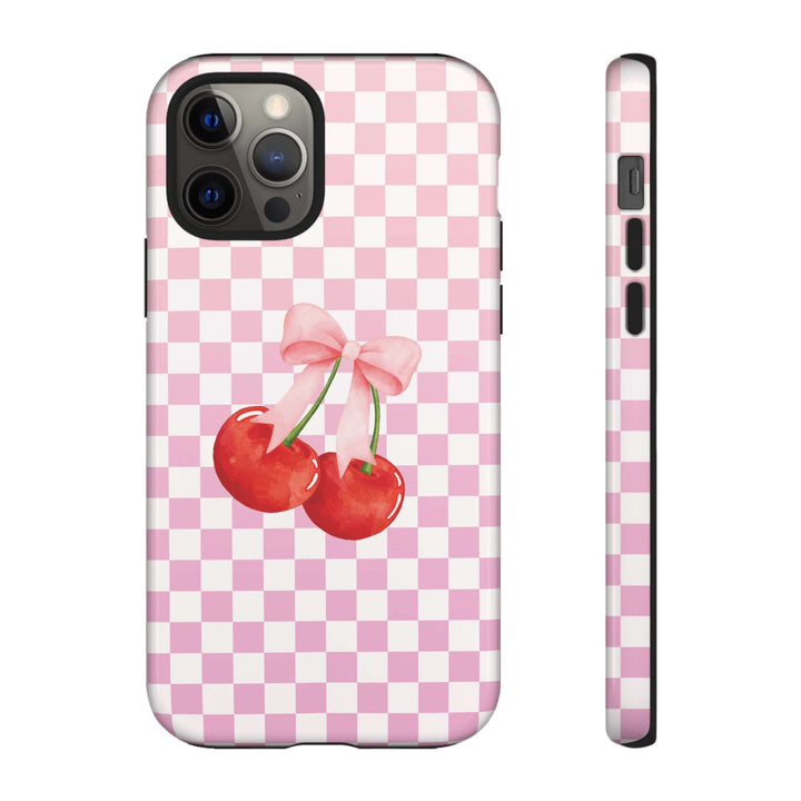 Coquette Phone Case iPhone, Cherry Phone Case with Bow