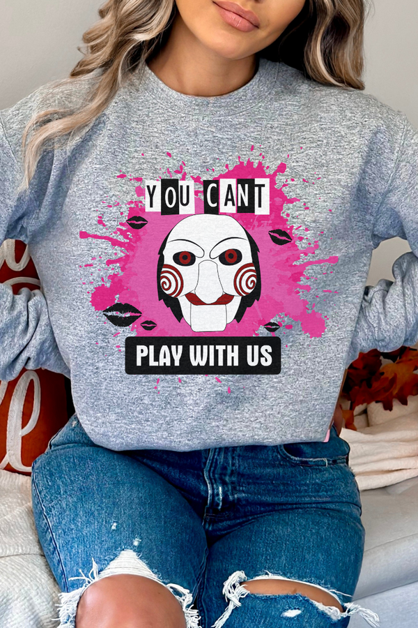 You Cant Play With Us Saw Sweatshirt, Halloween Saw Mask Sweatshirt