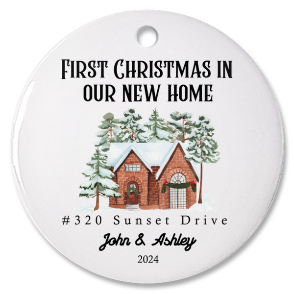 First Christmas In Our New Home Personalized Christmas Ornament