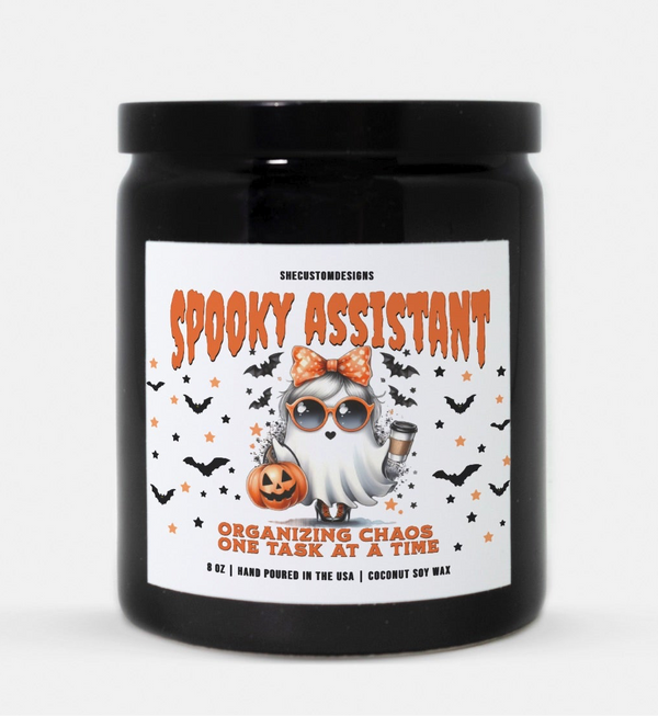 Spooky Assistant Halloween Candle, Gift for Office Assistant