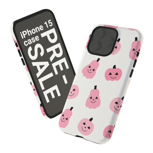 iPhone 15 Case Presale, Pink Pumpkins Halloween iPhone 15 Case