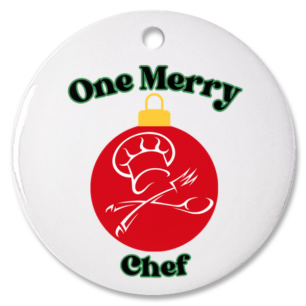 One Merry Chef Personalized Christmas Ornament, Gift For Chef