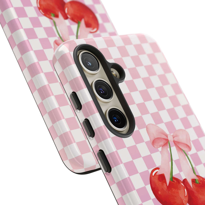 Coquette Phone Case iPhone, Cherry Phone Case with Bow