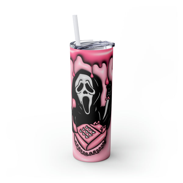 Halloween Cup With Straw, No You Hang Up Scream Halloween Skinny Tumbler