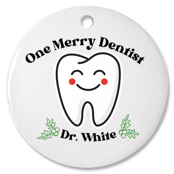 One Merry Dentist Personalized Christmas Ornament