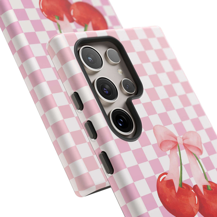 Coquette Phone Case iPhone, Cherry Phone Case with Bow