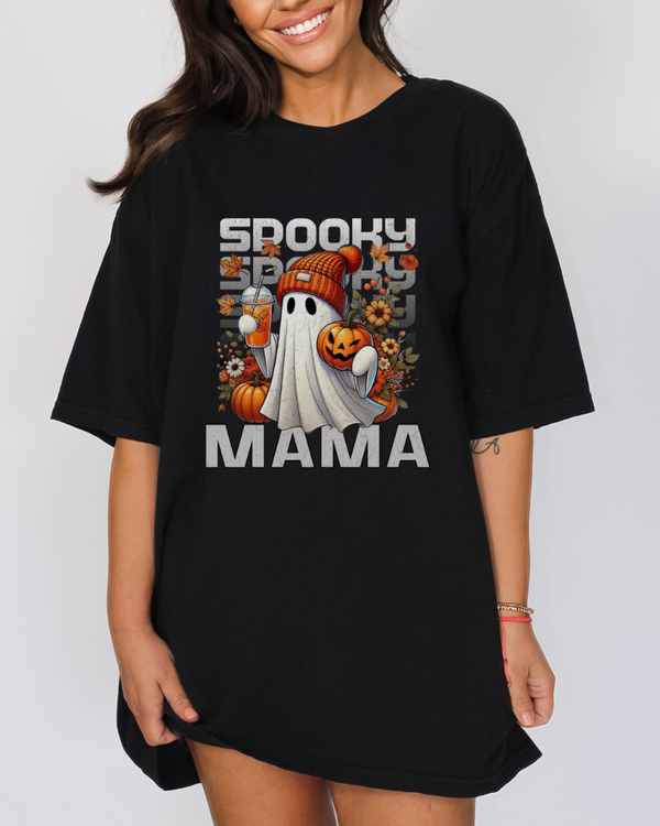 Spooky Mama Halloween TShirt, Women's Ghost Halloween Shirt