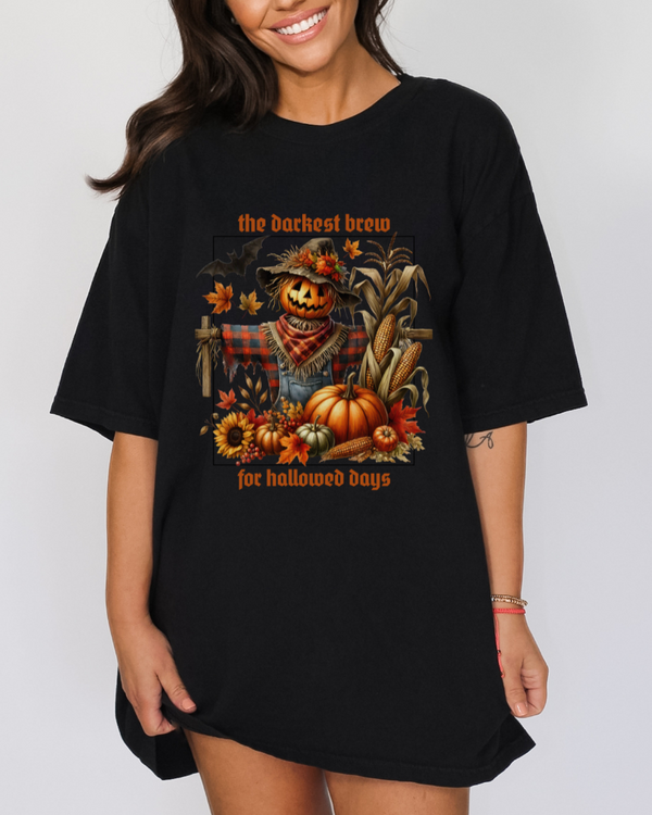 Darkest Brew Scarecrow Halloween TShirt, Women's Halloween Shirt