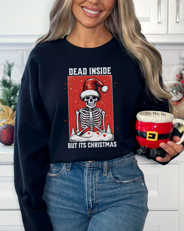 Dead Inside But Its Christmas Sweatshirt, Tarot Card Christmas Sweater