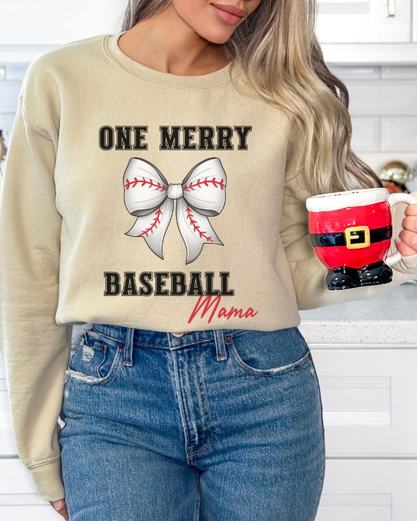 One Merry Baseball Mama Sweatshirt, Gift For Baseball Mom