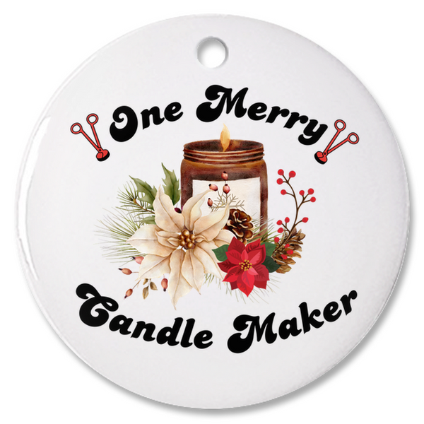 One Merry Candle Maker Personalized Christmas Ornament, Gift For Candle Maker