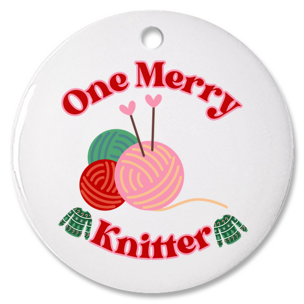 One Merry Knitter Personalized Christmas Ornament, Gift For Knitters