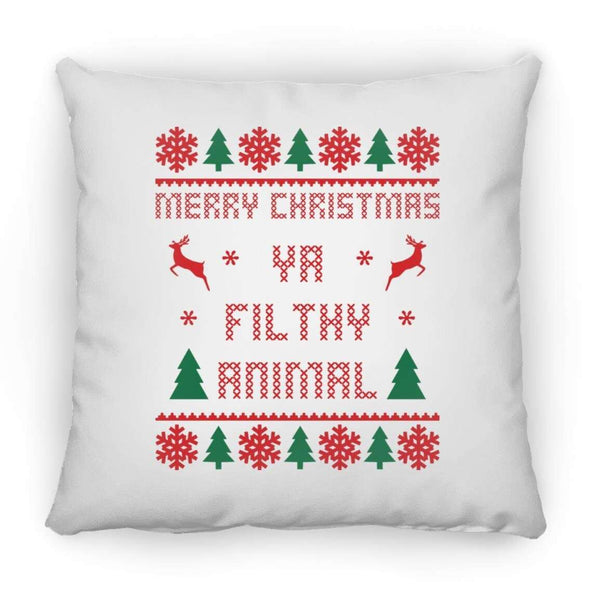 Christmas Pillow Cover, Home Alone Gifts, Merry Christmas Ya Filthy Animal Throw Pillow SheCustomDesigns