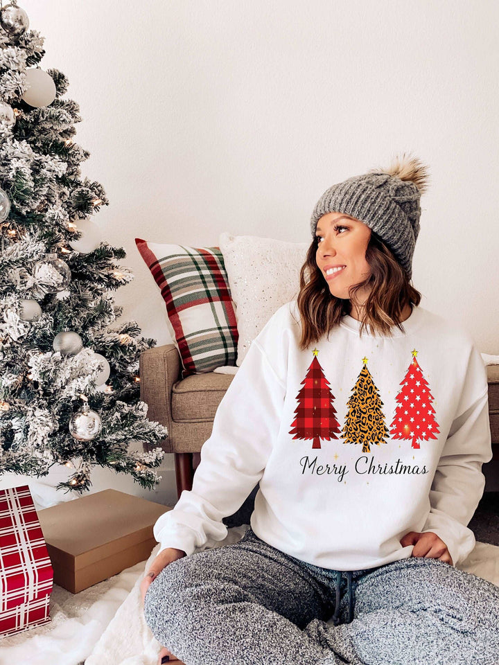 Christmas Shirt Plus Size, Christmas Sweater, Christmas Trees Sweatshirt, Family Christmas Shirts SheCustomDesigns