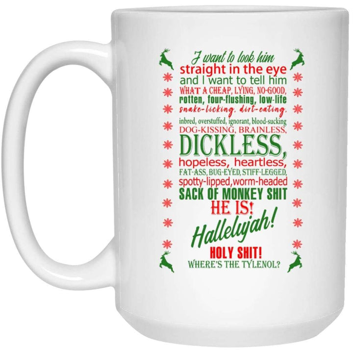 Clark Griswold Mug, Chevy Chase Christmas Vacation Rant Mug, Funny Christmas Movie Mug, Shitters Ful SheCustomDesigns