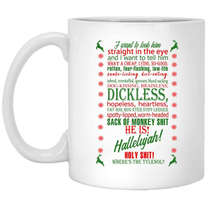 Clark Griswold Mug, Chevy Chase Christmas Vacation Rant Mug, Funny Christmas Movie Mug, Shitters Ful SheCustomDesigns