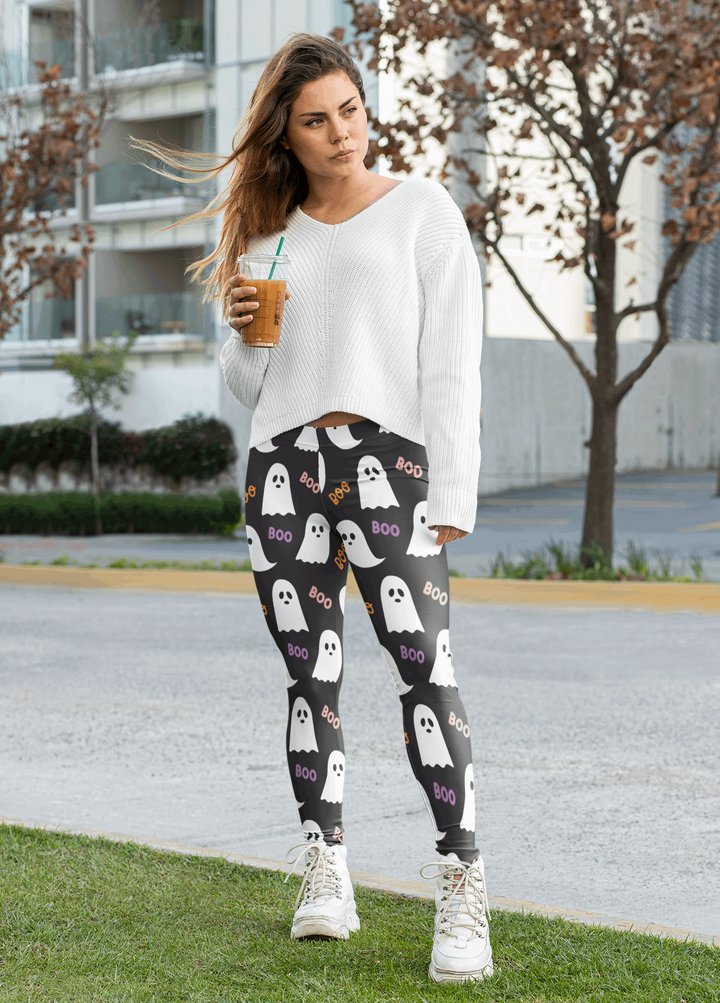 Boo Ghost Halloween Leggings