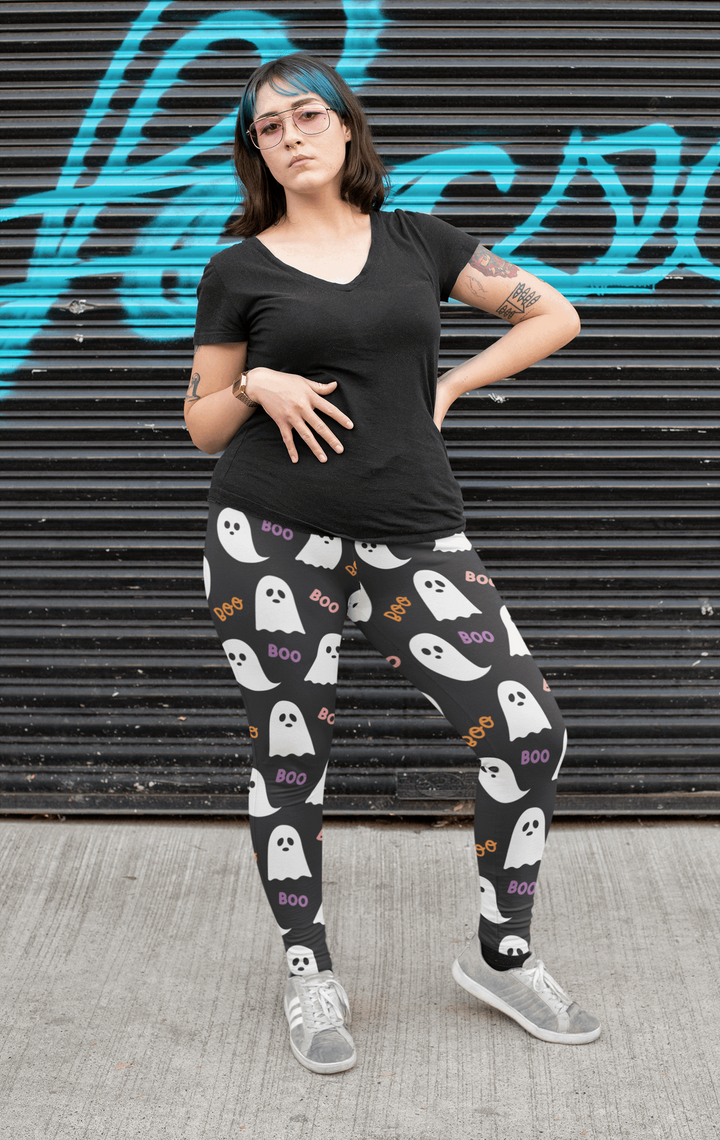 Boo Ghost Halloween Leggings