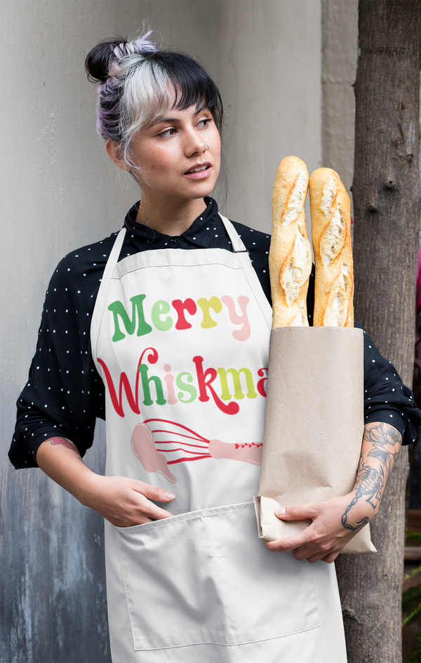 Merry Whiskmas Christmas Baking Apron, Gift for Baker