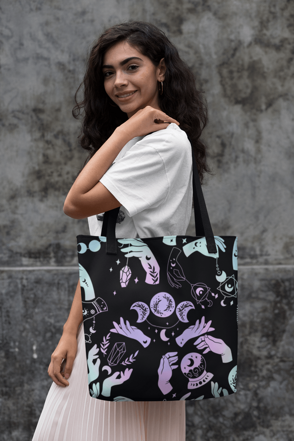 Celestial Canvas Tote Bag, Halloween Bag