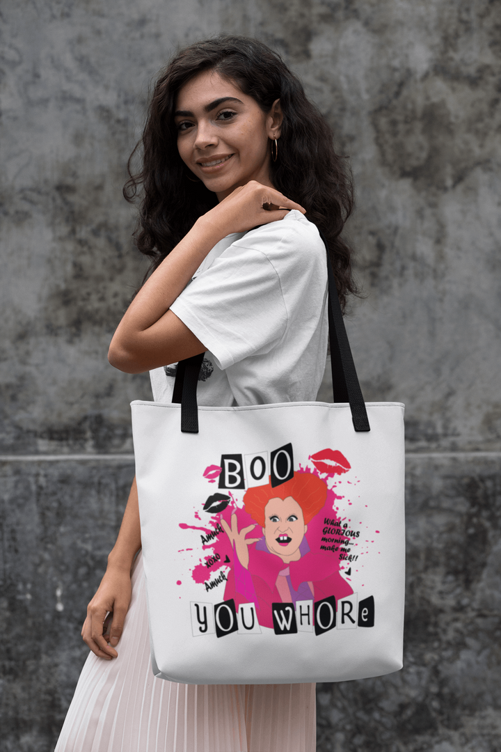 Boo You W***e Winifred Sanderson Canvas Tote Bag, Hocus Pocus Halloween Bag