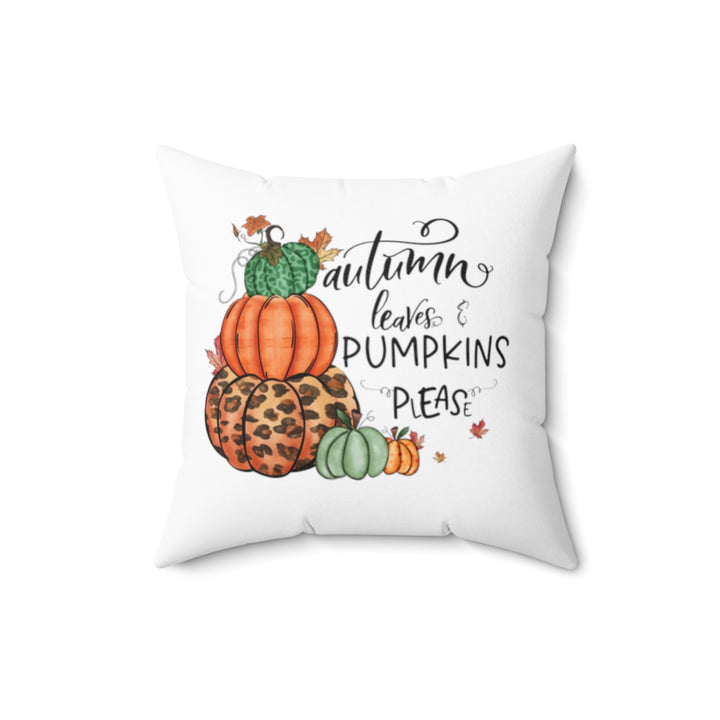 Fall Pillow Cover, Fall Throw Pillow Cover, Fall Pillow Case Cover, Autumn Leaves and Pumpkins Please Pillow Cover SheCustomDesigns