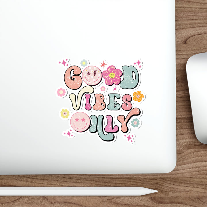 Good Vibes Only Sticker, Cute Vinyl Stickers, Stickers Smiley Face, Die-Cut Sticker Premium Matte SheCustomDesigns