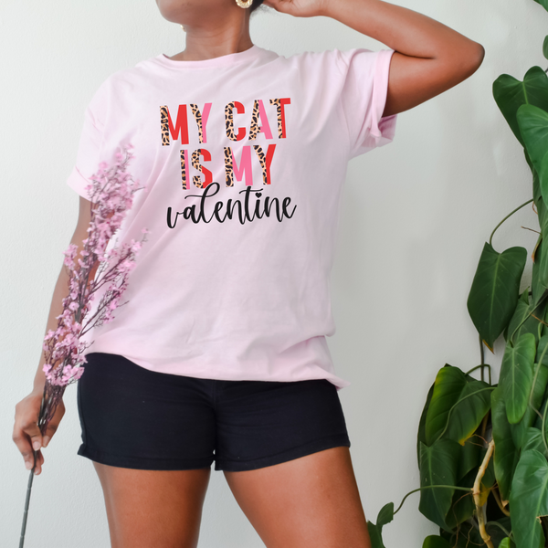 My Cat Is My Valentine Shirt, Valentine Woman Shirt, Cute Valentines Day Shirt SheCustomDesigns
