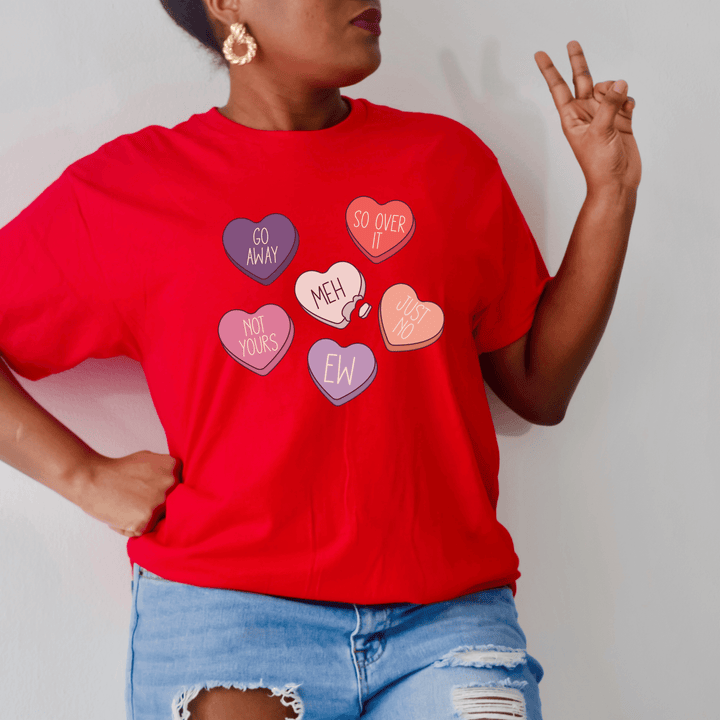 Candy Hearts Shirt, Valentine's Day Shirt, Conversation Hearts Shirt SheCustomDesigns