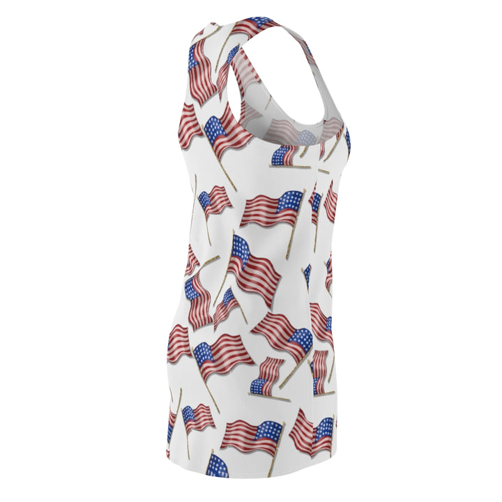 Dress For 4th Of July, 4th of July Outfits Womens, American Flag Print Dress, 4th Of July Dress, 4th Of July Fancy Dress, Racerback Dress SheCustomDesigns