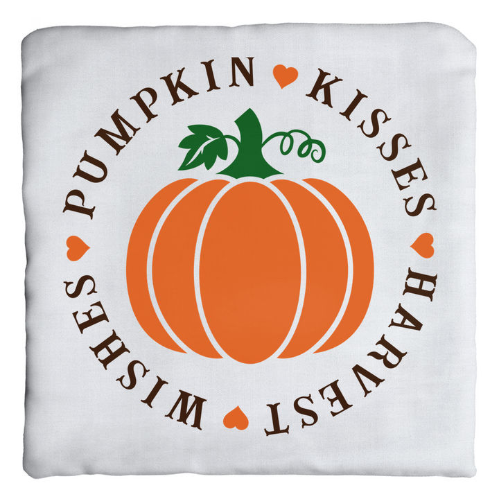 Fall Decorative Pillow Cover, Fall Pillow Covers, Pumpkin Kisses Pillow Cover SheCustomDesigns