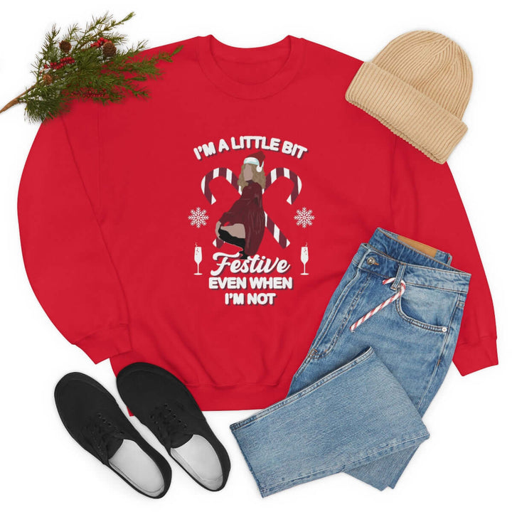 Alexis Rose Christmas Sweatshirt, I'm A Little Bit Festive Even When I'm Not Sweatshirt, Creek Ugly Christmas Sweater SheCustomDesigns
