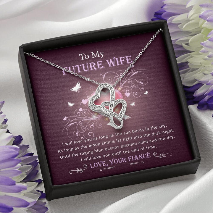 To My Future Wife Double Heart Necklace Personalized SheCustomDesigns