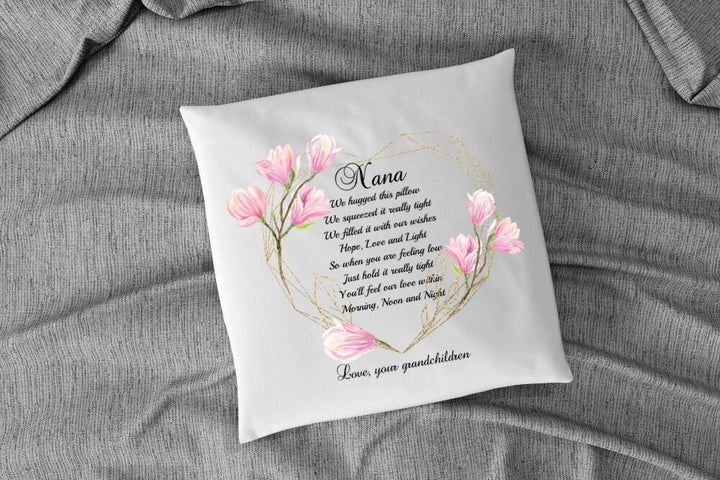 Mothers Day Gift For Nana, Birthday Gift For Gran, Personalized Pillow Cover, Long Distance Gift SheCustomDesigns