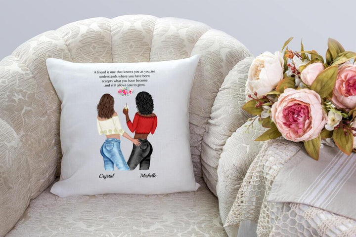 Personalized Throw Pillow, Best Friends Pillow Personalized, Personalized Pillow Cover For Sisters SheCustomDesigns