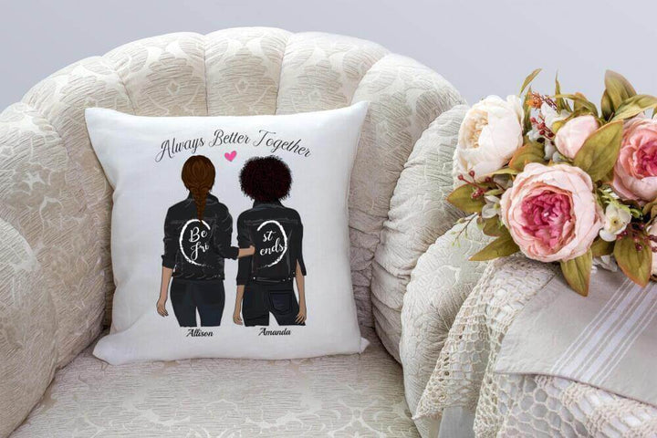 2 Best Friends Pillow Personalized, Personalized Throw Pillow, Personalized Pillow Cover, Birthday Gift For Best Friend, Pillow Gift For Sister SheCustomDesigns