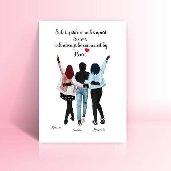 Birthday Gift For Sister, Birthday Gift For Bestie, Soul Sister Gifts Personalized Wall Art Digital Download SheCustomDesigns