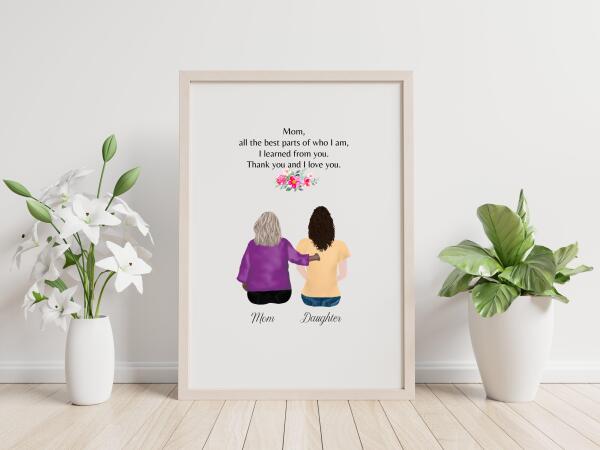 Grandma Birthday Gift, Grandma Gift Mothers Day, Custom Wall Art For Mom Or Grandma Digital Download SheCustomDesigns