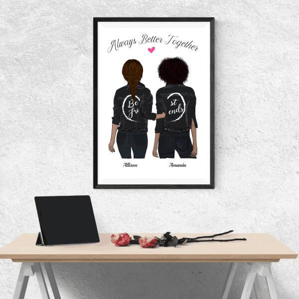 Best Friend Gift Personalized, Best Friend Poster Personalized Print SheCustomDesigns