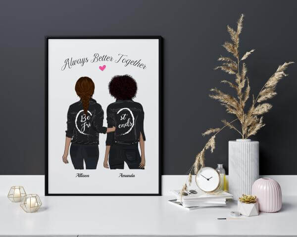 Best Friend Gift Personalized, Best Friend Poster Personalized Print SheCustomDesigns