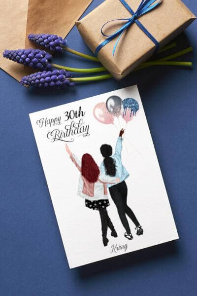 Birthday Card For A Friend, 30th Birthday Card, Best Friend Birthday Card Personalized SheCustomDesigns